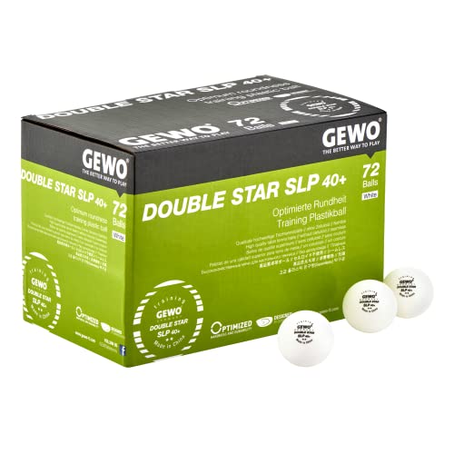 GEWO Double Star SLP Tischtennisbälle - 2 Sterne Tischtennis-Ball aus Plastik 40+ ohne Naht - Professionelle Trainings-Bälle - 72 hochwertige Tischtennisbälle weiß, 40+mm Durchmesser GEWO Double Star SLP Tischtennisbälle - 2 Sterne Tischtennis-Ball aus Plastik 40+ ohne Naht - Professionelle Trainings-Bälle - 72 hochwertige Tischtennisbälle weiß, 40+mm Durchmesser von GEWO