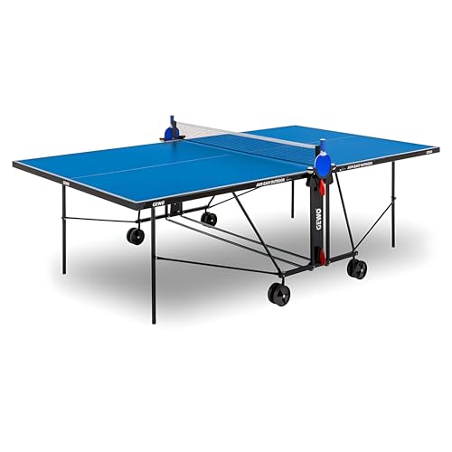 GEWO AWR Easy Tischtennisplatte Outdoor - Made in Germany - Wetterfeste 4mm Melaminharz Platte Tischtennis/Ganzjahres Tischtennistisch Outdoor Wetterfest/Tischtennisplatte Wetterfest Blau von GEWO