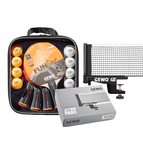 GEWO Tischtennisschläger-Set - Family & Friends & GEWO Tischtennisnetz CS Profi - Professionelles Tischtennis-Netz für die Tischtennisplatte, Tischbreite 152cm GEWO Tischtennisschläger-Set - Family & Friends & GEWO Tischtennisnetz CS Profi - Professionelles Tischtennis-Netz für die Tischtennisplatte, Tischbreite 152cm von GEWO
