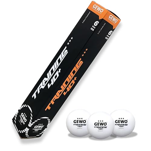 GEWO Training 40+ Tischtennisbälle - 3 Sterne Tischtennis-Ball aus ABS Plastik mit Naht - Hochwertige Trainingsbälle, Durchmesser 40+mm, 6 Stück, weiß GEWO Training 40+ Tischtennisbälle - 3 Sterne Tischtennis-Ball aus ABS Plastik mit Naht - Hochwertige Trainingsbälle, Durchmesser 40+mm, 6 Stück, weiß von GEWO