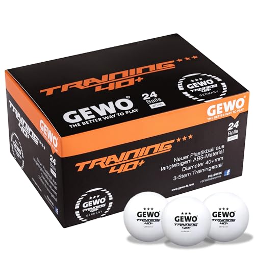 GEWO Tischtennisbälle Training 40+ - 3 Sterne Tischtennis Bälle aus ABS Plastik mit Naht - Hochwertige Ping Pong Bälle, Durchmesser 40+mm, Vorratspackung mit 24 Stück, Weiß… GEWO Tischtennisbälle Training 40+ - 3 Sterne Tischtennis Bälle aus ABS Plastik mit Naht - Hochwertige Ping Pong Bälle, Durchmesser 40+mm, Vorratspackung mit 24 Stück, Weiß… von GEWO