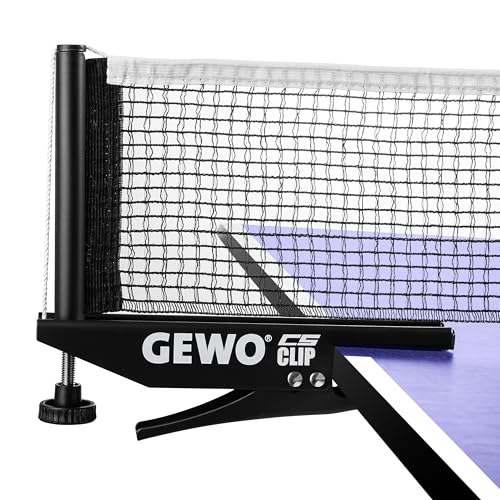 GEWO CS Clip Tischtennisnetz - Robustes Tischtennis-Netz für die Tischtennisplatte - Metallgarnitur zum Klemmen mit Höhenverstellschraube und strapazierfähiger Netzstruktur, schwarz, 152,5cm lang GEWO CS Clip Tischtennisnetz - Robustes Tischtennis-Netz für die Tischtennisplatte - Metallgarnitur zum Klemmen mit Höhenverstellschraube und strapazierfähiger Netzstruktur, schwarz, 152,5cm lang von GEWO