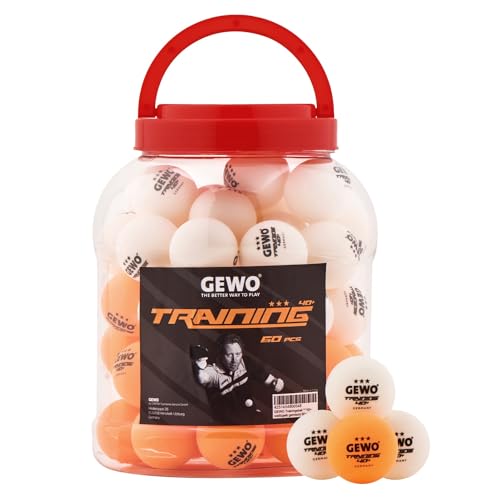 GEWO Training 40+ Tischtennisbälle - 3 Sterne Tischtennis-Ball aus ABS Plastik mit Naht - Hochwertige Trainingsbälle, Durchmesser 40+mm, Vorratspackung mit 60 Stück, orange und weiß gemischt GEWO Training 40+ Tischtennisbälle - 3 Sterne Tischtennis-Ball aus ABS Plastik mit Naht - Hochwertige Trainingsbälle, Durchmesser 40+mm, Vorratspackung mit 60 Stück, orange und weiß gemischt von GEWO