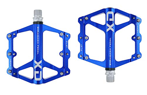 Pedale Fahrrad MTB Fahrradpedale Fahrradpedale 9/16 Zoll Spindel Universal Cycling Pedale CNC Aluminiumlegierung Leichtes Fahrradpedale Fahrradpedale(Blue) von GFDSGRE