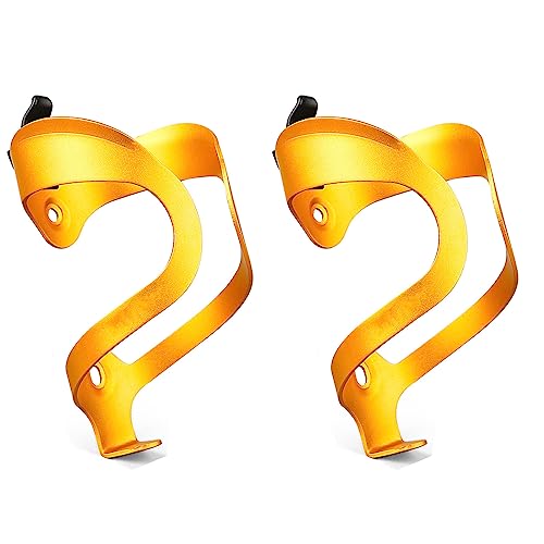 GFHYBP Fahrrad-Wasserflaschenhalter, Ultraleichte Aluminium-Legierung, Universeller Fahrrad-Wasserkocher-Halter, 2Er-Pack Fahrrad-Flaschenhalter Für Rennrad/Mountainbike,Gold GFHYBP Fahrrad-Wasserflaschenhalter, Ultraleichte Aluminium-Legierung, Universeller Fahrrad-Wasserkocher-Halter, 2Er-Pack Fahrrad-Flaschenhalter Für Rennrad/Mountainbike,Gold von GFHYBP