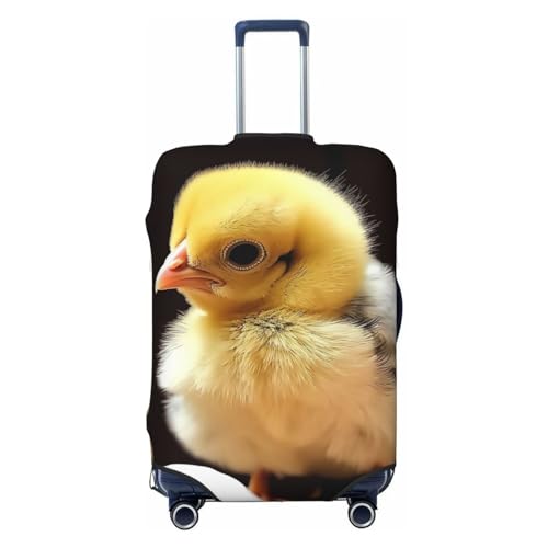 GFLFMXZW Gepäckabdeckung mit niedlichem Huhn, stilvolle Kofferbezüge, waschbar, dehnbar, kratzfest, Reisegepäckhüllen für 45,7–78,7 cm Gepäck, Schwarz , S von GFLFMXZW
