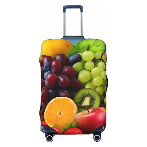 GFLFMXZW Reisegepäckabdeckung, Früchte, Kofferabdeckungen für Gepäck, modischer Koffer-Schutz, passend für 45,7–81,3 cm große Gepäckstücke, Schwarz , S von GFLFMXZW