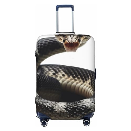 GFLFMXZW Reisegepäckabdeckung, Kobra-Schlangenkofferabdeckungen für Gepäck, modischer Koffer-Schutz, passend für 45,7–81,3 cm Gepäck, Schwarz , XL von GFLFMXZW