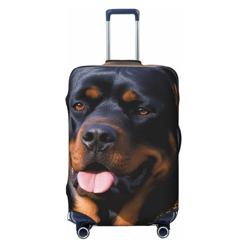 GFLFMXZW Reisegepäckabdeckung, Rottweiler-Hundekoffer-Abdeckungen für Gepäck, modischer Koffer-Schutz, passend für 45,7–81,3 cm Gepäck, Schwarz , S von GFLFMXZW