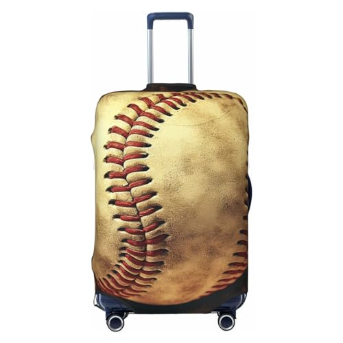 GFLFMXZW Reisegepäckabdeckung, Vintage-Stil, Baseball, amerikanische Retro-Bälle, Kofferabdeckungen für Gepäck, modischer Koffer-Schutz, passend für 45,7–81,3 cm Gepäck, Schwarz , M von GFLFMXZW