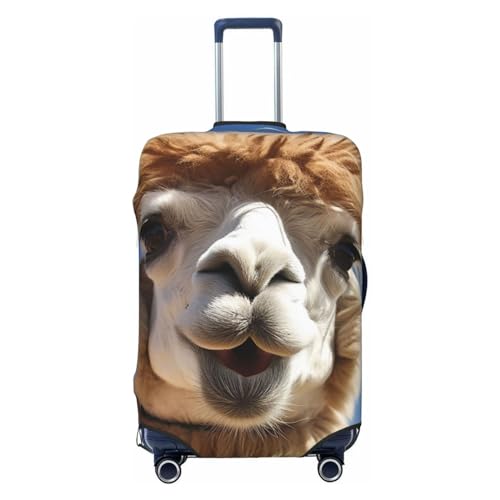 GFLFMXZW Reisegepäckabdeckung, lustiger Alpaka-Llama-Kofferbezug für Gepäck, modischer Koffer-Schutz, passend für 45,7–81,3 cm Gepäck, Schwarz , S von GFLFMXZW