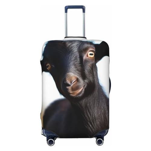 GFLFMXZW Reisegepäckhülle, niedliches schwarzes Ziegen-Tier-Kofferbezug für Gepäck, modischer Koffer-Schutz, passend für 45,7–81,3 cm Gepäck, Schwarz , XL von GFLFMXZW