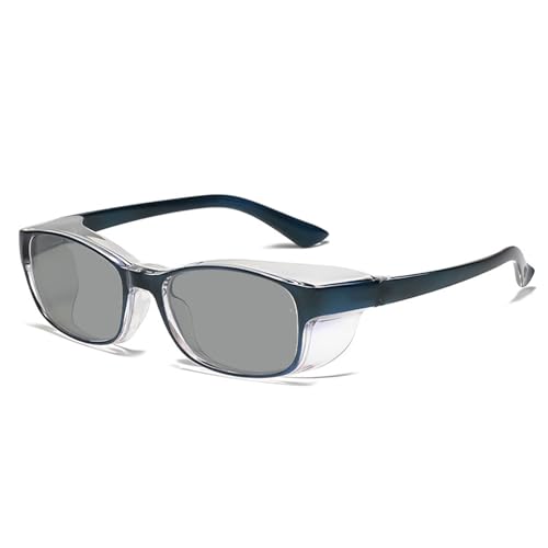 GFPHBJ Photochrome Schutzbrille Für Männer Und Frauen, Antibeschlag-Blaulichtfilter Brille, Quadratisch, Klare Schutzbrille,C von GFPHBJ