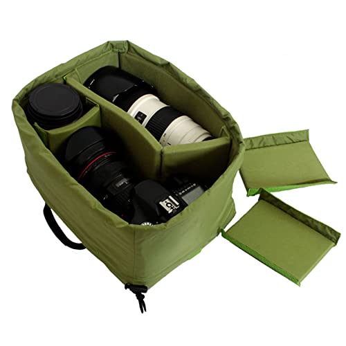 GFRGFH DSLR-Kamera-Innentasche, Kamera-Handtasche, Große Kapazität, Stoßfeste Kamera, Gepolsterte Tasche Mit Kordelzug-Öffnung Für Den Außenbereich, Obstgrün von GFRGFH