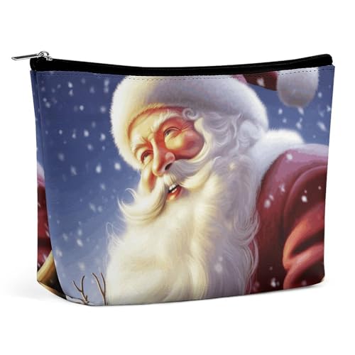 GHBNK Make-up-Tasche für Damen, tragbare Kosmetiktasche, Weihnachtsmann, Reise-Make-up-Koffer, Organizer, Kulturbeutel, Stil, Einheitsgröße, Stil:, Einheitsgröße von GHBNK