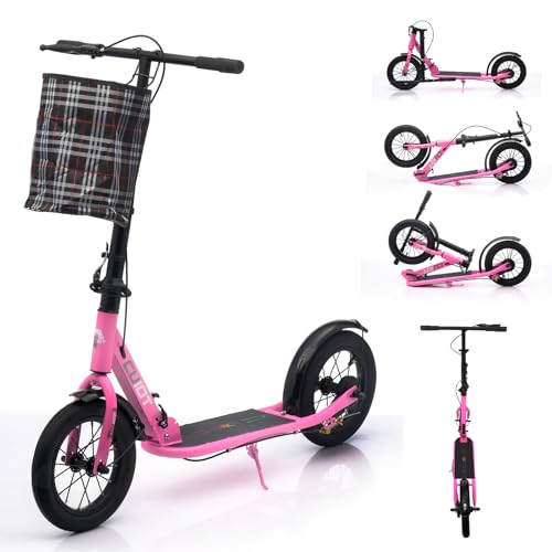 GHBXJX 290mm Scooter BigWheel - Cityroller mit Handbremse und Bremse - Höhenjustierbarer & Zusammenklappbarer Roller mit Ständer - Sportlicher Kinder, & Erwachsenenroller für bis zu 150kg,Rosa GHBXJX 290mm Scooter BigWheel - Cityroller mit Handbremse und Bremse - Höhenjustierbarer & Zusammenklappbarer Roller mit Ständer - Sportlicher Kinder, & Erwachsenenroller für bis zu 150kg,Rosa von GHBXJX