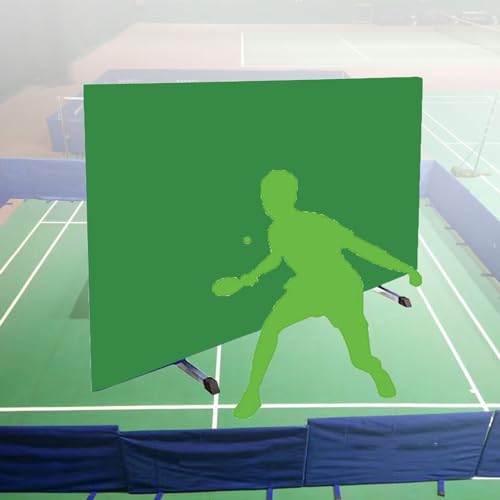 Faltbare Tischtennis-Schirmwand, abnehmbarer Hindernisblock für Clubspiele, selbsttrainierender Sichtschutz, geeignet für Schul-, Stadion- und Clubwettbewerbe (Farbe: Grün, Größe: 140 x 75 c von GHFIUR