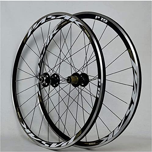 Bicycle Wheel Group 700C Rennrad-Laufradsatz, doppelwandige -Räder mit V-Bremse und 30-mm-Hybrid-Mountain-Rädern, geeignet für 7/8/9/10 Geschwindigkeiten von GHFQJUDN