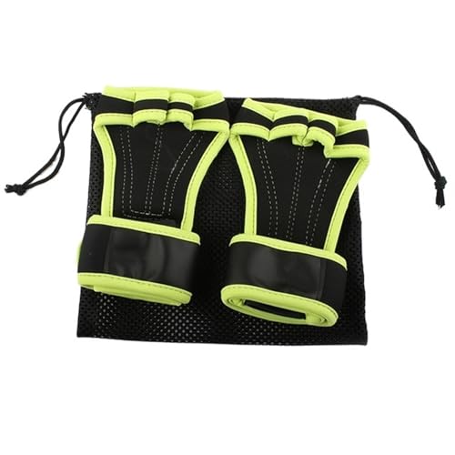 GHHZML Griffpads 1 Paar dicke, rutschfeste Gewichtheberhandschuhe for Fitnessstudio, Handgriffe, Hanteln, Kettlebell, Barbell-Griffpolster, Fitness-Plam-Schutz(Black green,L) von GHHZML