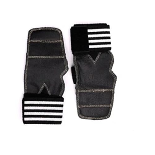 Griffpads Gewichtheberhandschuhe aus Rindsleder, 3 Farben, for Fitnessstudio, rutschfeste Griffe, Pads, Kreuzheben, Gürtel, Workout, Handflächenschutz(White,S) von GHHZML