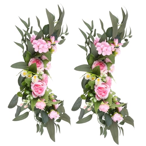 GHMYU Artificial Flowers 2pcs Hochzeitszeichen gefälschte Blumen Hochzeitsbogen Pfingstrosen künstliche Hochzeitsbogen Rosen Girlande Plastik Artificial Plants von GHMYU