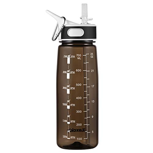 GHONLZIN Wasserflasche 800ML Sports Bottle BPA-freier Trinkflasche mit Strohhalm & Zeitmarkierungs-Tracker, Spülmaschinenfest Water Bottle für Fahrrad, Gym, Yoga, Outdoor, Camping GHONLZIN Wasserflasche 800ML Sports Bottle BPA-freier Trinkflasche mit Strohhalm & Zeitmarkierungs-Tracker, Spülmaschinenfest Water Bottle für Fahrrad, Gym, Yoga, Outdoor, Camping von GHONLZIN