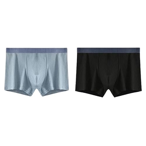 GHUUUJKI Unterhosen M?Nner 2 Pcs/Los Männer Zu Unterdügen Baumwollboxer Brief Shorts Shorts Charakter Stripe Slips Männer Unterwäsche Plus Size L-4Xl-H-3Xl (72-85 Kg) von GHUUUJKI