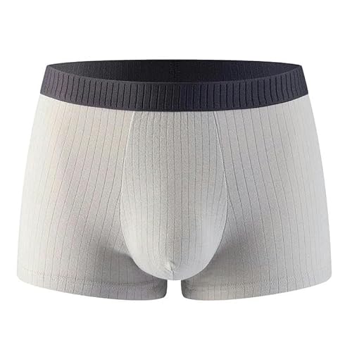 GHUUUJKI Unterhosen M?Nner 2Pcs Herren Baumwollhöhchen Streifen Antibakterielle Unterhose Elastizität Feuchtigkeitsabsorption Atmungsaktiven Boxer Shorts-A-XXL von GHUUUJKI