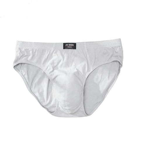 GHUUUJKI Unterhosen M?Nner 3Pcs Baumwoll -Briefs Herren Bequeme Unterhosen Männlich Atmungsaktiv-Grau-Asian XL 50-60 Kg von GHUUUJKI