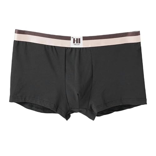 GHUUUJKI Unterhosen M?Nner 3Pcs Herrenbriefe Print Boxer Briefs Unterwäsche Bequem-Schwarz-L von GHUUUJKI