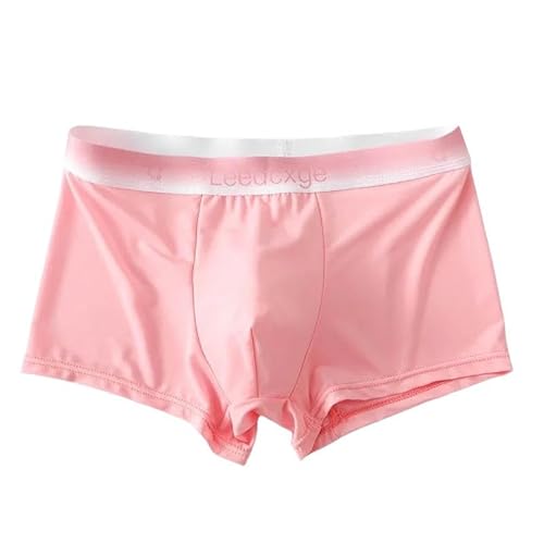 GHUUUJKI Unterhosen M?Nner 4Pcs Männer Boxer Slips Nahtloses Höschen Ultradünne Gradientenfarbe Unterhosen Atmungsaktives Gemütliches Höschen-Rosa-XXL von GHUUUJKI