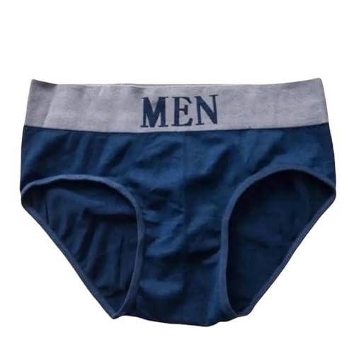 GHUUUJKI Unterhosen M?Nner 4Pcs Männer Unterhose Mitte Taille Nahtlose Buchstabe Druck Elastisches Bund Anti-Septische Dehnende Dünne Schnelltrocknende Hose-Marineblau-Einheitsgröße von GHUUUJKI