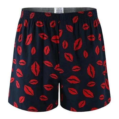 GHUUUJKI Unterhosen M?Nner Herren Unterwäsche Baumwollboxer Shorts Casual Sleep -Unterhose Gedruckt Lose Höschen Bequeme Hauswäsche-Jh15-S von GHUUUJKI