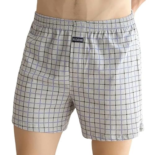 GHUUUJKI Unterhosen M?Nner M-3Xl Plus Größe Herren ARO Hose Baumwolle Gitter Unterwäsche Lose Hohe Taille Sommer Dünne Atmungsaktive Home Shorts Tasche-C-XXXL (120-140Kg) von GHUUUJKI