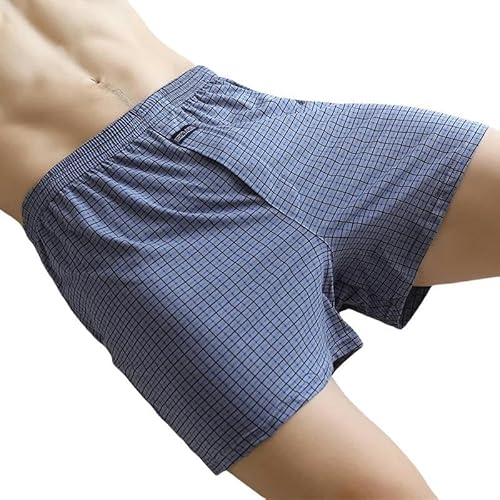 GHUUUJKI Unterhosen M?Nner M-3Xl Plus Größe Herren ARO Hose Baumwolle Gitter Unterwäsche Lose Hohe Taille Sommer Dünne Atmungsaktive Home Shorts Tasche-G-L (65-75 Kg) von GHUUUJKI