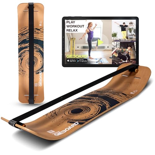 GIBBON Giboard-Set - Active Black | Innovatives 106cm Balance Board | Gleichgewichtstrainer | Interaktives Training mit App | Für zu Hause & unterwegs | Ideal für Tricks & Workouts | Inkl. Slackline von GIBBON