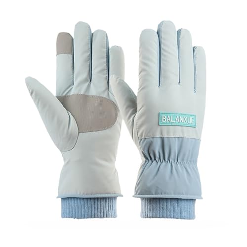 GIBZ Damen Handschuhe Winter Outdoor-Handschuhe Herren wasserdichte Winterhandschuhe Warme Skihandschuhe Touchscreen-Handschuhe Blau Einheitsgröße (9.5x23.5CM) von GIBZ