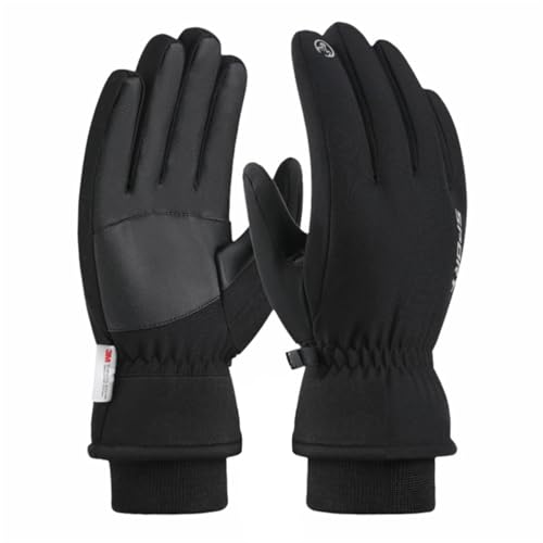 GIBZ Touchscreen-Handschuhe Winterhandschuhe Damen Herren wasserdichte Warme Skihandschuhe für Skifahren Radfahren Motorrad Laufen Schwarz XL (13.5x26.8CM) von GIBZ