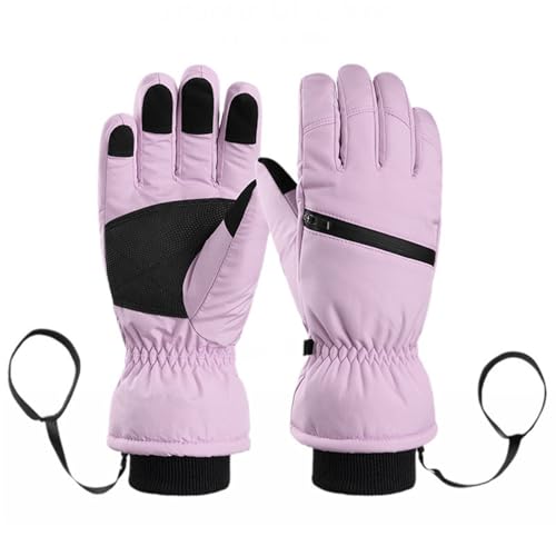 GIBZ Winterhandschuhe für Damen wasserdichte Herren Warme Skihandschuhe für Kaltes Wetter Touchscreen-Handschuhe Lila 2XL (10CM) von GIBZ