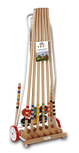 GICO Qualitäts - Krocketwagen aus Metall/Krocket/Croquet für 6 Spieler Erwachsenenlänge. Der Outdoor/Garten Spielspaß mit Qualitätsware aus Massivholz-Made in EU-3126 GICO Qualitäts - Krocketwagen aus Metall/Krocket/Croquet für 6 Spieler Erwachsenenlänge. Der Outdoor/Garten Spielspaß mit Qualitätsware aus Massivholz-Made in EU-3126 von GICO
