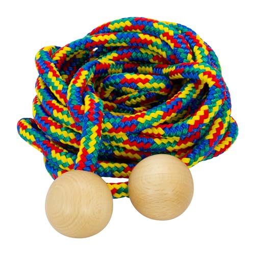 GICO Schwingseil mit Holzkugeln für Kinder, buntes Seil, 500 cm Holzgriff Springseil Schwungseil Hüpfseil Seilspringen -Qualität Made in Germany 3008 GICO Schwingseil mit Holzkugeln für Kinder, buntes Seil, 500 cm Holzgriff Springseil Schwungseil Hüpfseil Seilspringen -Qualität Made in Germany 3008 von GICO