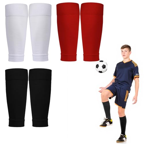 3 Paar Fußball Sockenhülsen,Team-Bein-Sockenhülse,fußlose Fußball-Socken für Fußball-Lauf oder Training-Anfänger von GIEEU