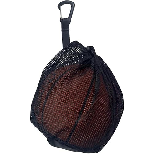 2 Pcs Ballsack mit Kordelzug,Ballnetz Rucksack Tragbare,Basketball Tasche,Net Tasche für Fußball,Ball Balltasche für Tennis Kinder Erwachsene(Schwarz) von GIEEU