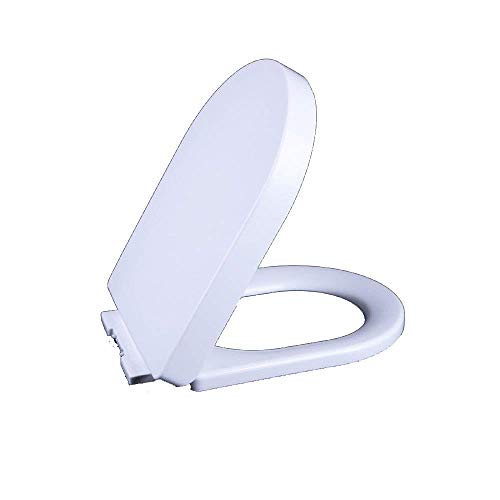 GIGBIRD Toilettensitz U-förmiger Universal-Toilettendeckel mit Verlangsamungsstummschaltung, Oben montierter, extrem widerstandsfähiger Toilettensitzbezug,White-44~48cm*36cm von GIGBIRD