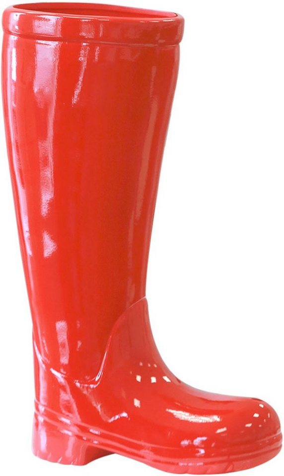 GILDE Schirmständer Regenschirmständer Stiefel, rot (1 St), für Regenschirme, Höhe 45 cm, Gummistiefel-Form, aus Keramik von GILDE