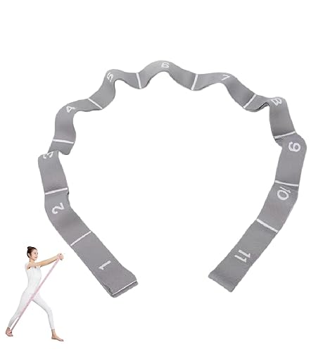 GIMIRO Fitness-Gummiband Segmentiertes Widerstandsband für Yoga Pilates Tanz Stretchband Rehabilitations Spannband (Gray - 11 loops) von GIMIRO