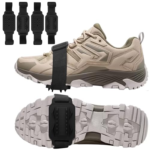 4 Stück Anti Rutsch Schuhspikes - Spikes für Schuhe Schuhkrallen Spikes - Schuhkrallen Schnee EIS Spikes Sohle Wandern Spazieren Hiking Walking Winter(Einstellbare Größe) 4 Stück Anti Rutsch Schuhspikes - Spikes für Schuhe Schuhkrallen Spikes - Schuhkrallen Schnee EIS Spikes Sohle Wandern Spazieren Hiking Walking Winter(Einstellbare Größe) von GIONAR