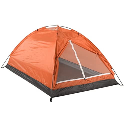 Campingzelt, leichtes Campingzelt, Outdoor, 2 Personen, einlagig, 4-Jahreszeiten-Zelt, tragbares Reise-Rucksackreisen, Angelzelt mit Handtasche (Farbe: CamouflageM) (Orange) von GIPFSRIIGR0EEGG