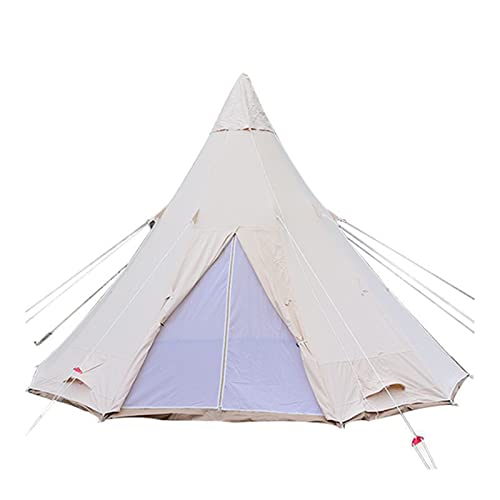 Outdoor Portable Waterproof Camping Pyramid Tipi Tent Adult Tipi Tent with Stove Hole (Oxford Fabric 5m) (Cotton Fabric 4m) von GIPFSRIIGR0EEGG