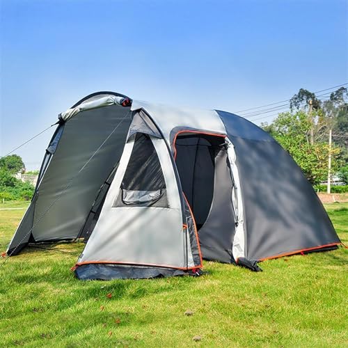 Zelte Outdoor Camping Wandern Zelte für separates zweilagiges Familienreisen, 1 Schlafzimmer, 1 Wohnzimmer, Sonnenschutz, wasserdichtes Zelt (grau, Einheitsgröße) von GIPFSRIIGR0EEGG